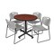 Kobe Kobe Round Table & Chair Set, Wood, Metal, Polypropylene Top TKB36RNDCH44GY - alternate 1